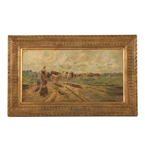 SANTIAGO REGIDOR GOMEZ (XIX-XX).  "Vacas", 1887.
