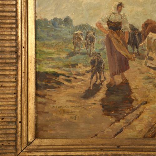 SANTIAGO REGIDOR GOMEZ (XIX-XX).  "Vacas", 1887.