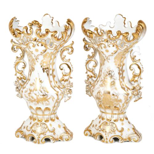 ESCUELA FRANCESA, SIGLO XX. Pareja de jarrones, estilo Louis-Philippe