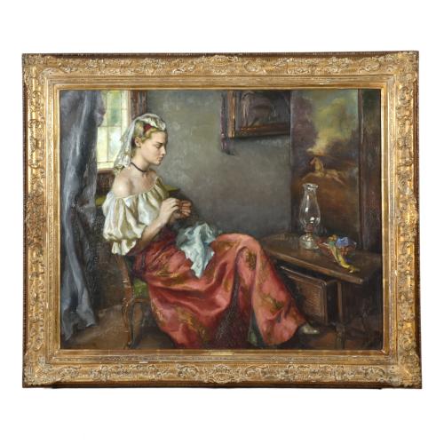 FRANCISCO RIBERA GOMEZ (1907-1990). "Costurera de ayer", 1959.