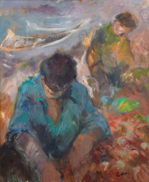 JESUS CASAUS MECHO (1926-2002). "Pescadores".