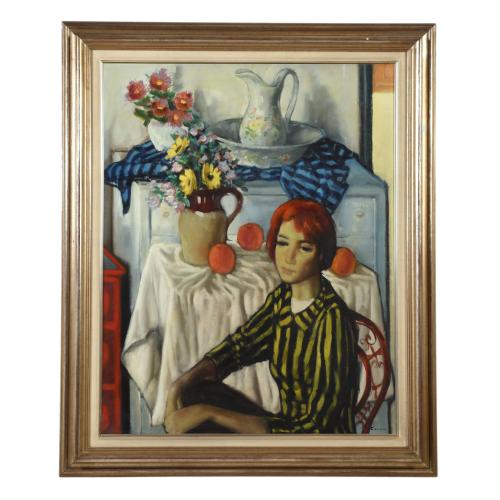 JESUS CASAUS MECHO (1926-2002). "Chica con flores".