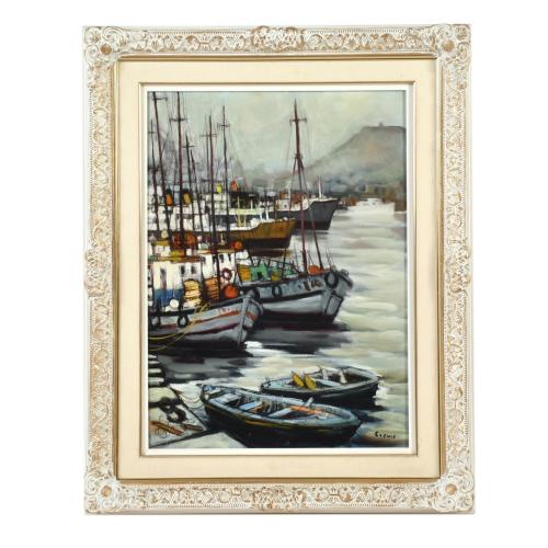 JESUS CASAUS MECHO (1926-2002). "Port de pescadors. Gris".