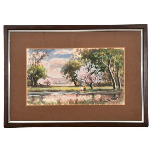 JOAQUIM MARSILLACH CODONY (1905-1986). "Paisaje de Olot".