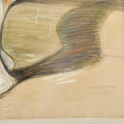 JULES COUPRON (XIX-XX).  "Mujer mirando al mar", 1905.