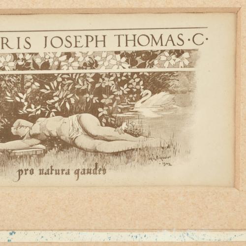 ALEXANDRE DE RIQUER (1856-1920). Conjunto de 4 exlibris.