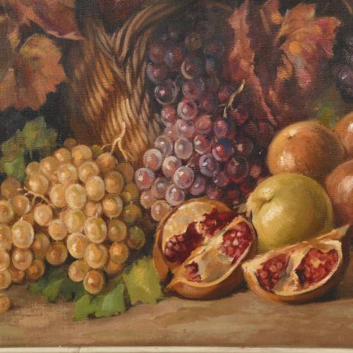 DOMINGO SOLER (1871-1951). "Bodegón granadas y uvas".