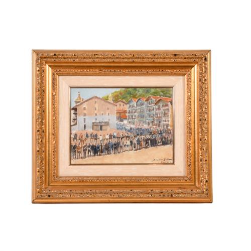 DOMINGO SOLER (1871-1951). "Pueblo".