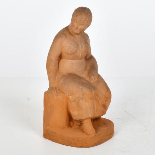 MANOLO HUGUÉ (1872-1945). "Mujer sentada".