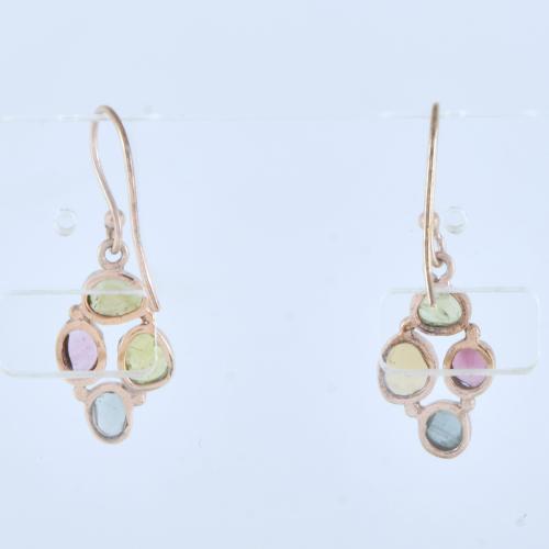 Pendientes con turmalinas multicolor..
