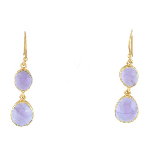 Pendientes largos con amatistas