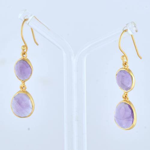 Pendientes largos con amatistas