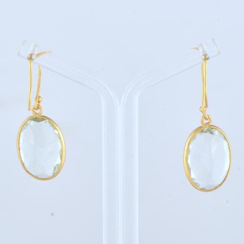 Pendientes con prasiolitas.