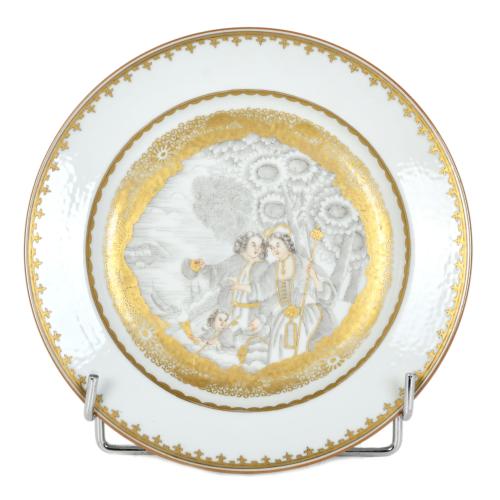 ESCUELA CHINA, plato para la exportación, circa 1720-1730