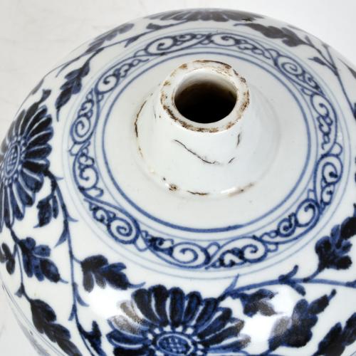 Jarrón Meiping azul y blanco, siglo XX