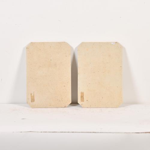 ESCUELA CHINA, SIGLO XX. Pareja de placas de esmalte