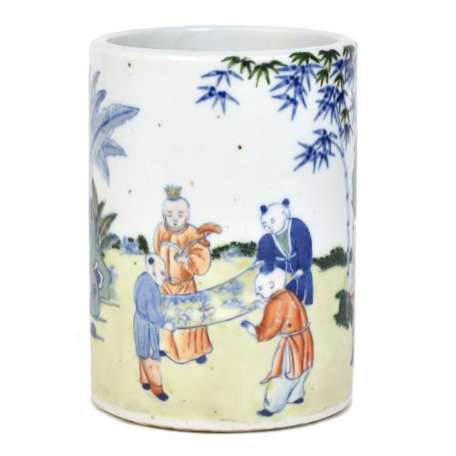 ESCUELA CHINA, SIGLO XIX. Bote para pinceles