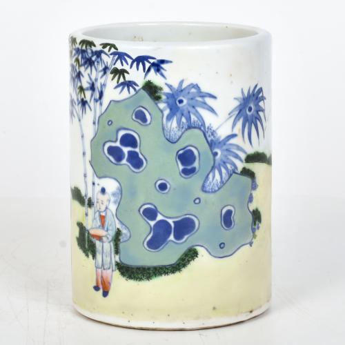 ESCUELA CHINA, SIGLO XIX. Bote para pinceles