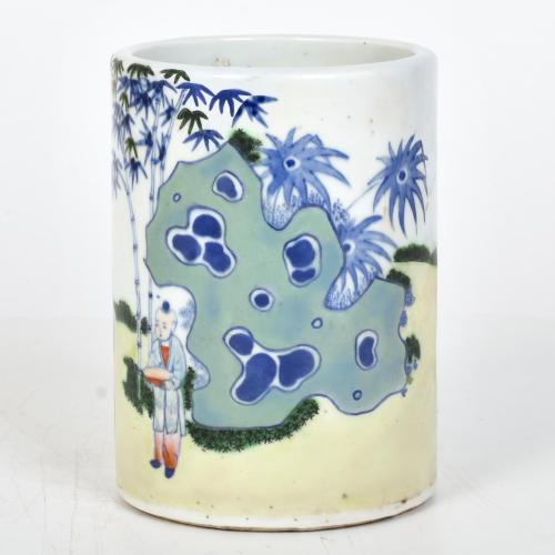 ESCUELA CHINA, SIGLO XIX. Bote para pinceles