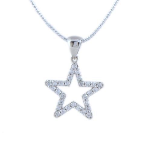 Colgante en forma de estrella con circonitas.