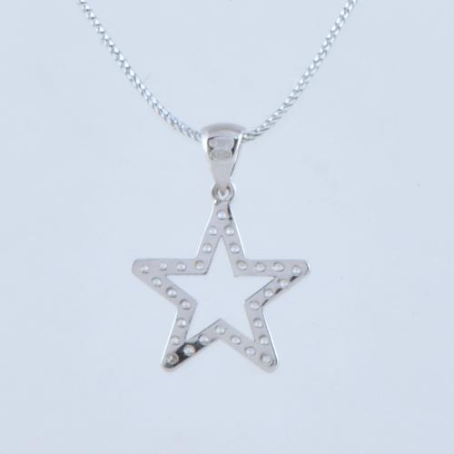 Colgante en forma de estrella con circonitas.