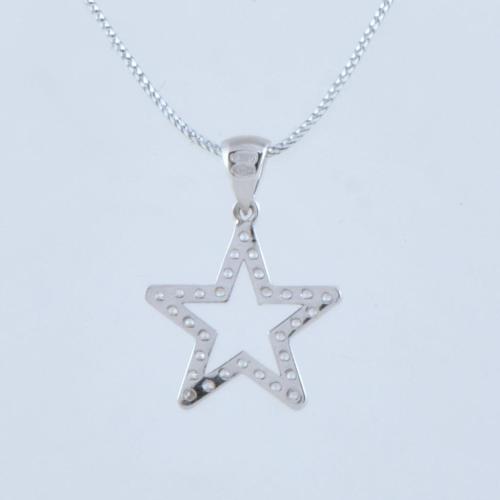 Colgante en forma de estrella con circonitas.