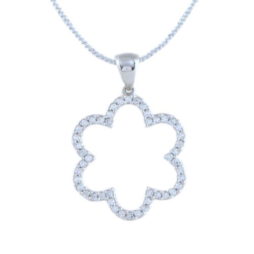 Colgante en forma de flor con circonitas.