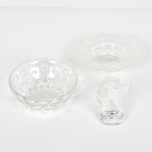 MANUFACTURA LALIQUE. Lote de 3 centros de mesa 