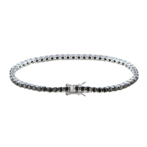 Pulsera riviére con circonitas negras.