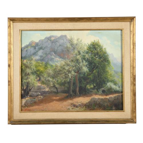 JOSEP VENTOSA DOMÈNECH (1897-1982). "Algarrobos y olivos", 1953, Mallorca.