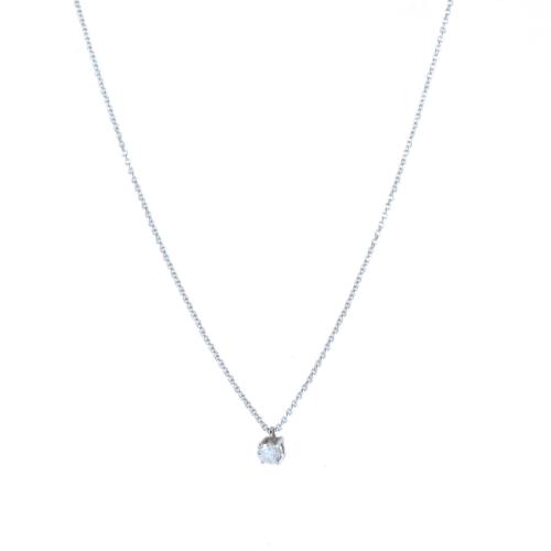 Collar y colgante con solitario de diamante