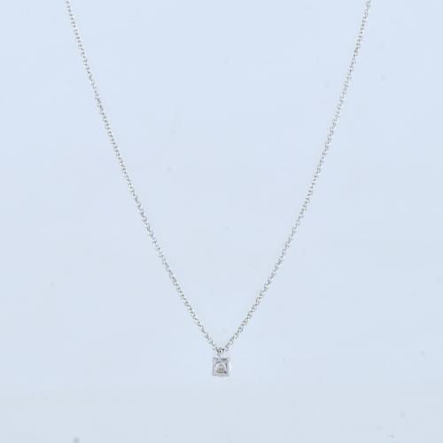 Collar y colgante con solitario de diamante