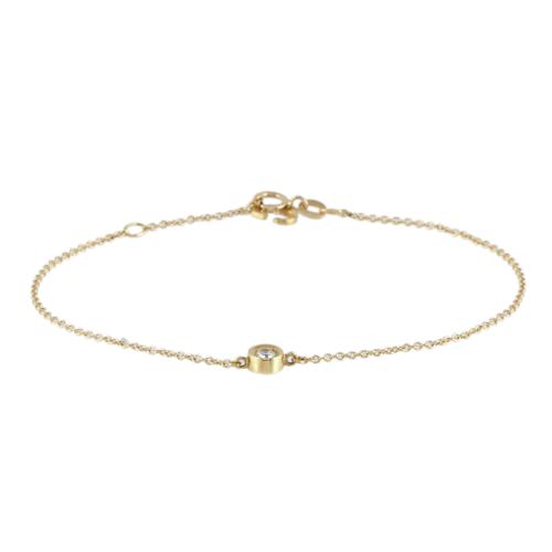 Pulsera con chatón de diamante.