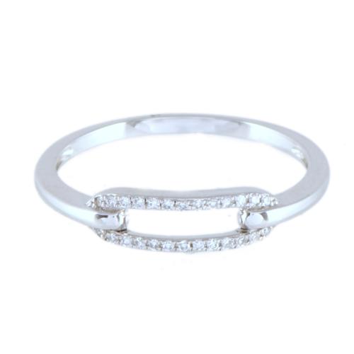 Sortija con doble carril de diamantes.