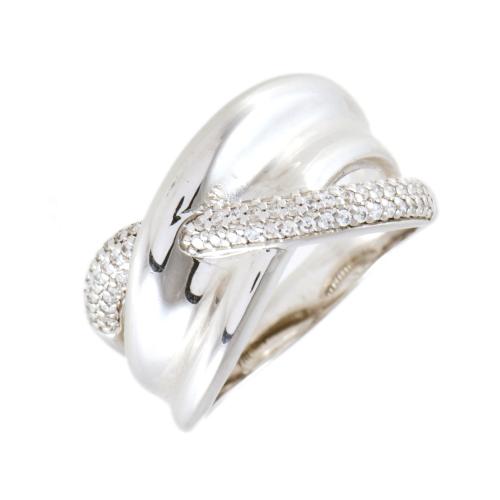 Anillo estilo cartier con circonitas.