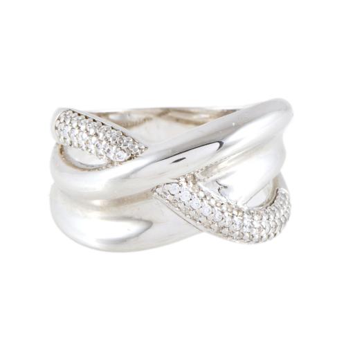 Anillo estilo cartier con circonitas.