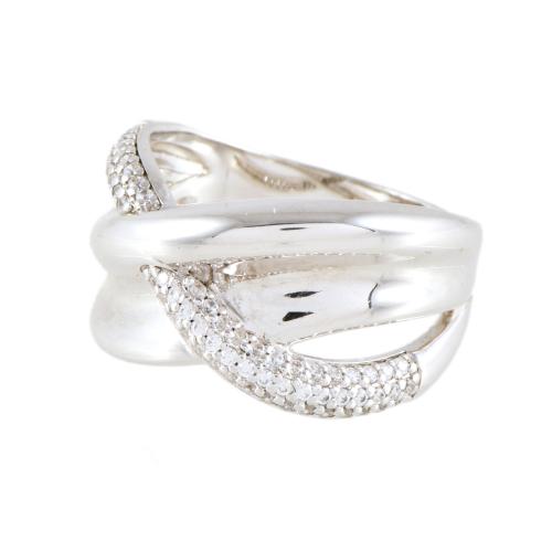 Anillo estilo cartier con circonitas.