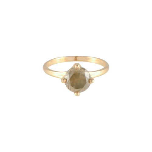 Solitaire ring with fancy diamond.