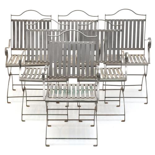 ESCUELA FRANCESA, SIGLO XX. Lote de 6 sillas de jardín.