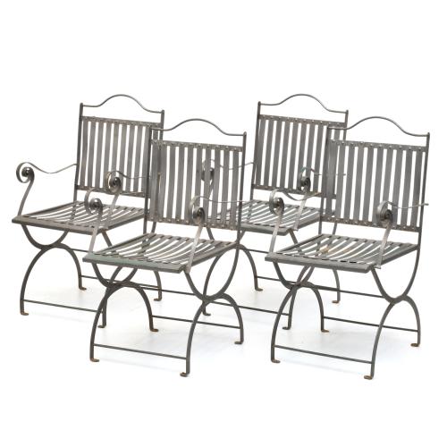 ESCUELA FRANCESA, SIGLO XX.  Lote de 4 sillas de jardin.