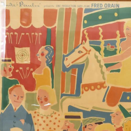 Cartel original para la película "Jour de Fête", 1949. Diri