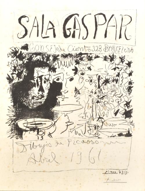 PABLO PICASSO (1881-1973). Cartel para la Exposición el Sala Gaspar "Dibujos de Picasso", 1961.