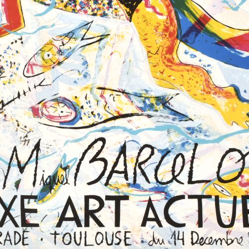 MIQUEL BARCELÓ (1957). Cartel  expo "Axe Art Actuel", 1983.