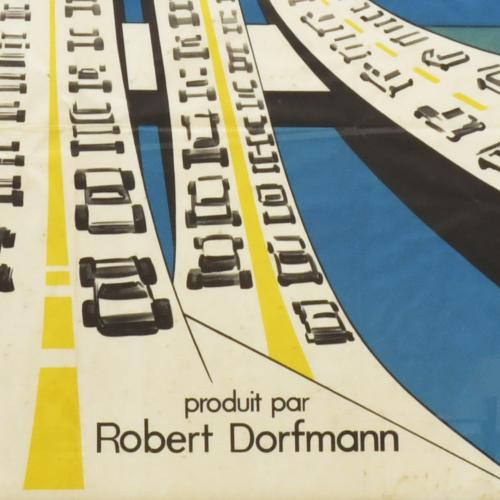 Cartel original de la película "Trafic" de Jacques Tati.