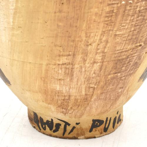 AGUSTÍ PUIG (1957). Painted ceramic vase with incised decor