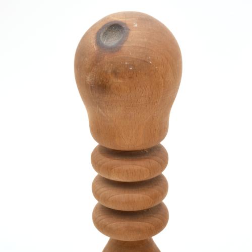 JOSEP GUINOVART (1927-2007). Pair of bowling pins carved, p