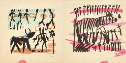 JOSE VILATO RUIZ, "FIN" (1916-1969).  "Figura" y "Hiena", dibujado por ambas caras del papel. 