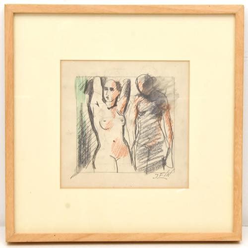 JOSE VILATO RUIZ, "FIN" (1916-1969).  "Figuras", pareja de 