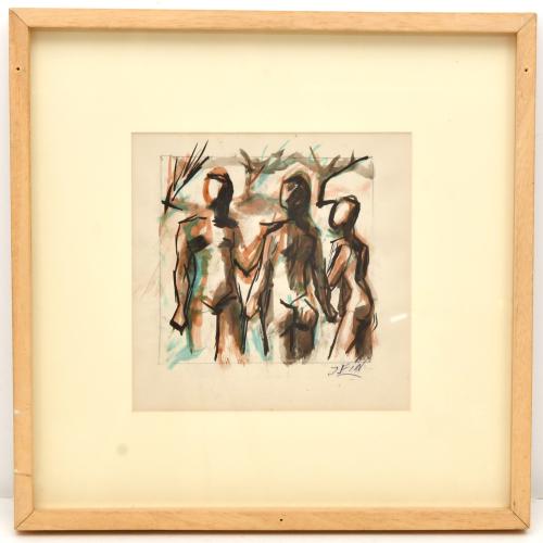 JOSE VILATO RUIZ, "FIN" (1916-1969).  "Figuras", pareja de 