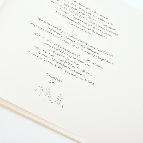 MIQUEL BARCELÓ (1957). "Chauvet, Cahier de Felins".